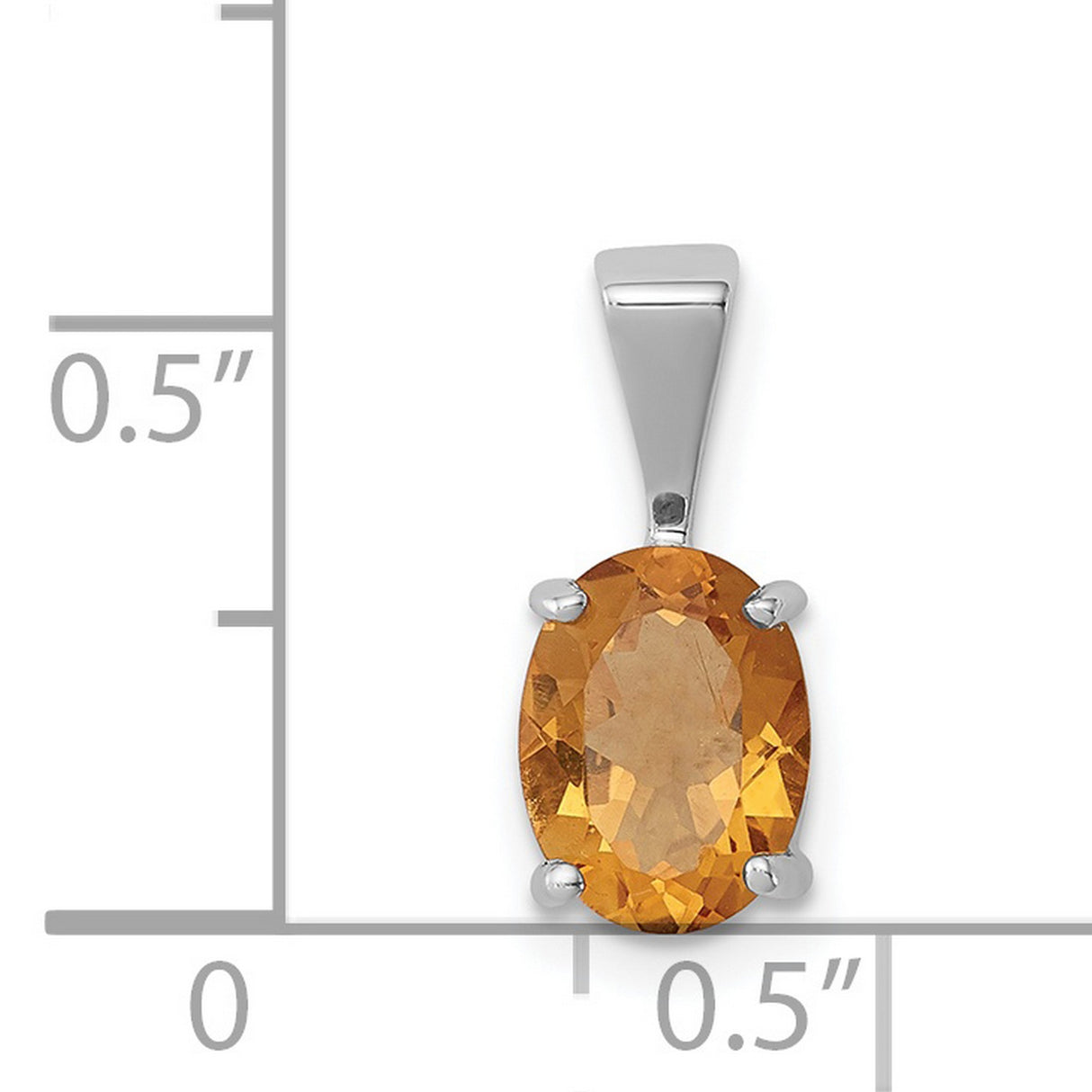 Sterling Silver Oval Pendant with Faceted Citrine, Minimalist Design for Women