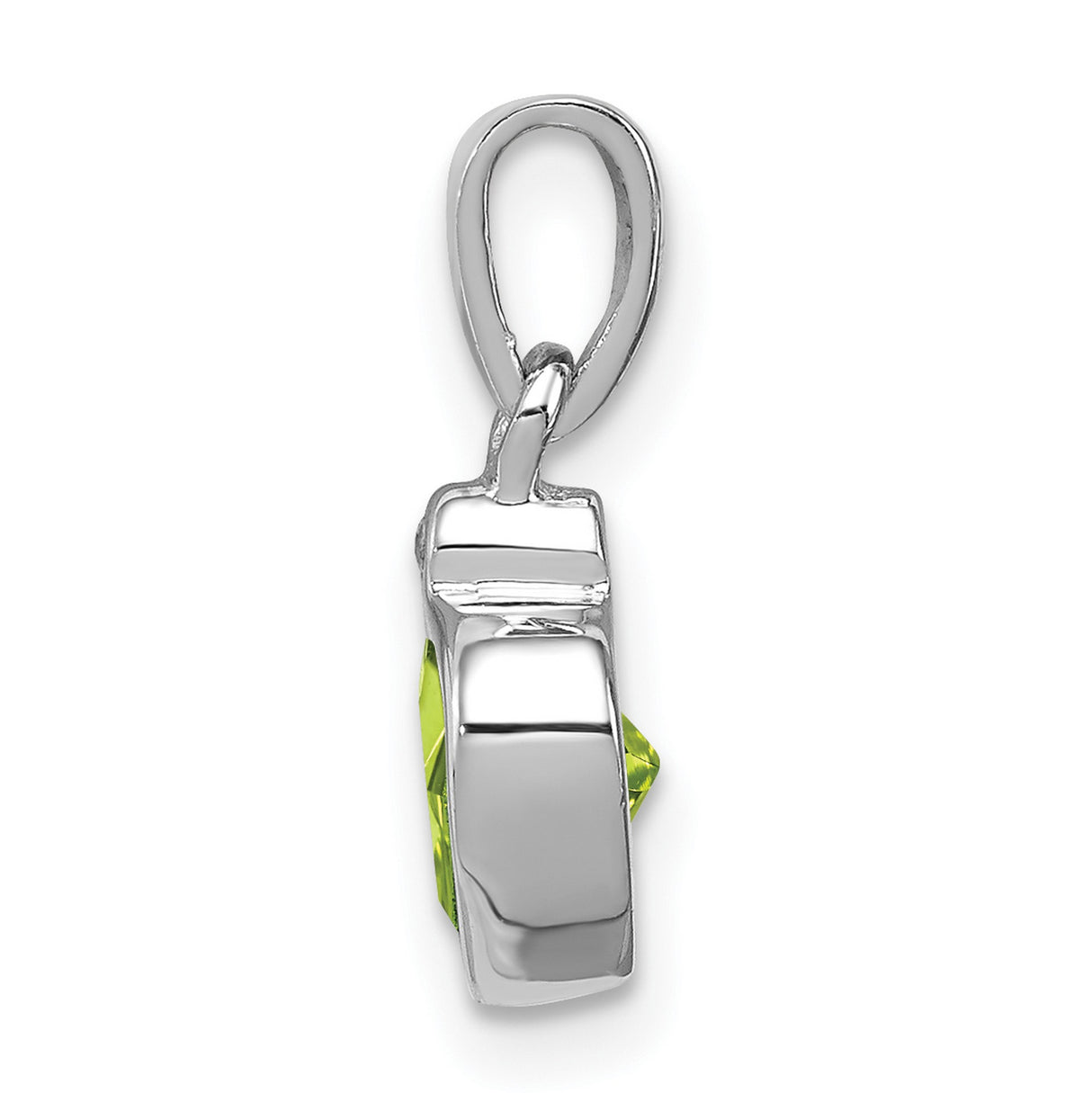 Sterling Silver Heart Pendant with Peridot and Diamond Accents, August Birthstone Jewelry