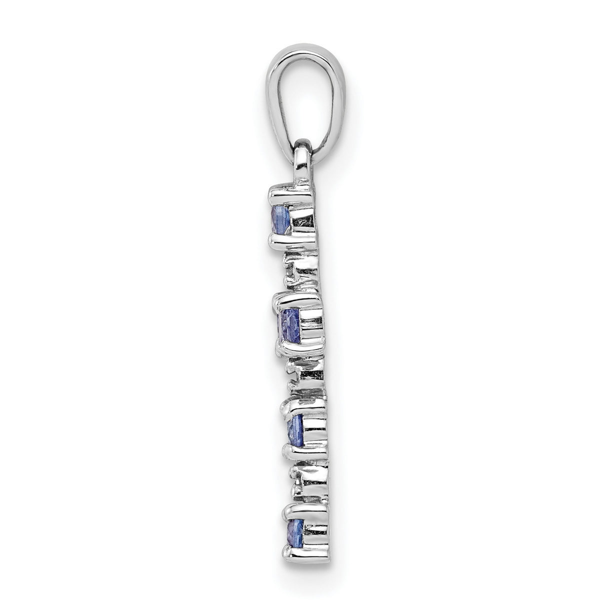 Tanzanite and Diamond 20x12mm 0.37ct Charm Pendant in Real 925 Sterling Silver