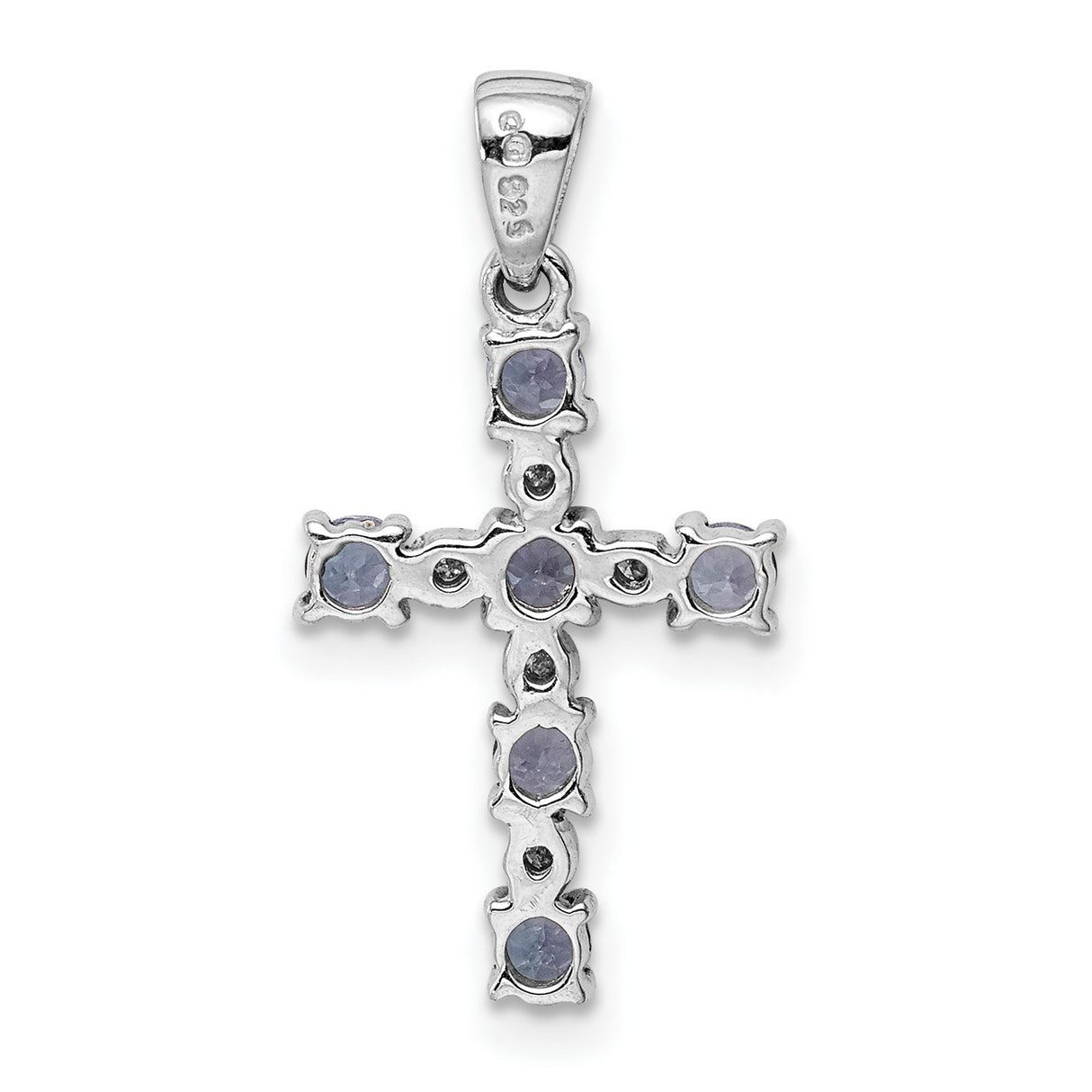 Tanzanite and Diamond 20x12mm 0.37ct Charm Pendant in Real 925 Sterling Silver