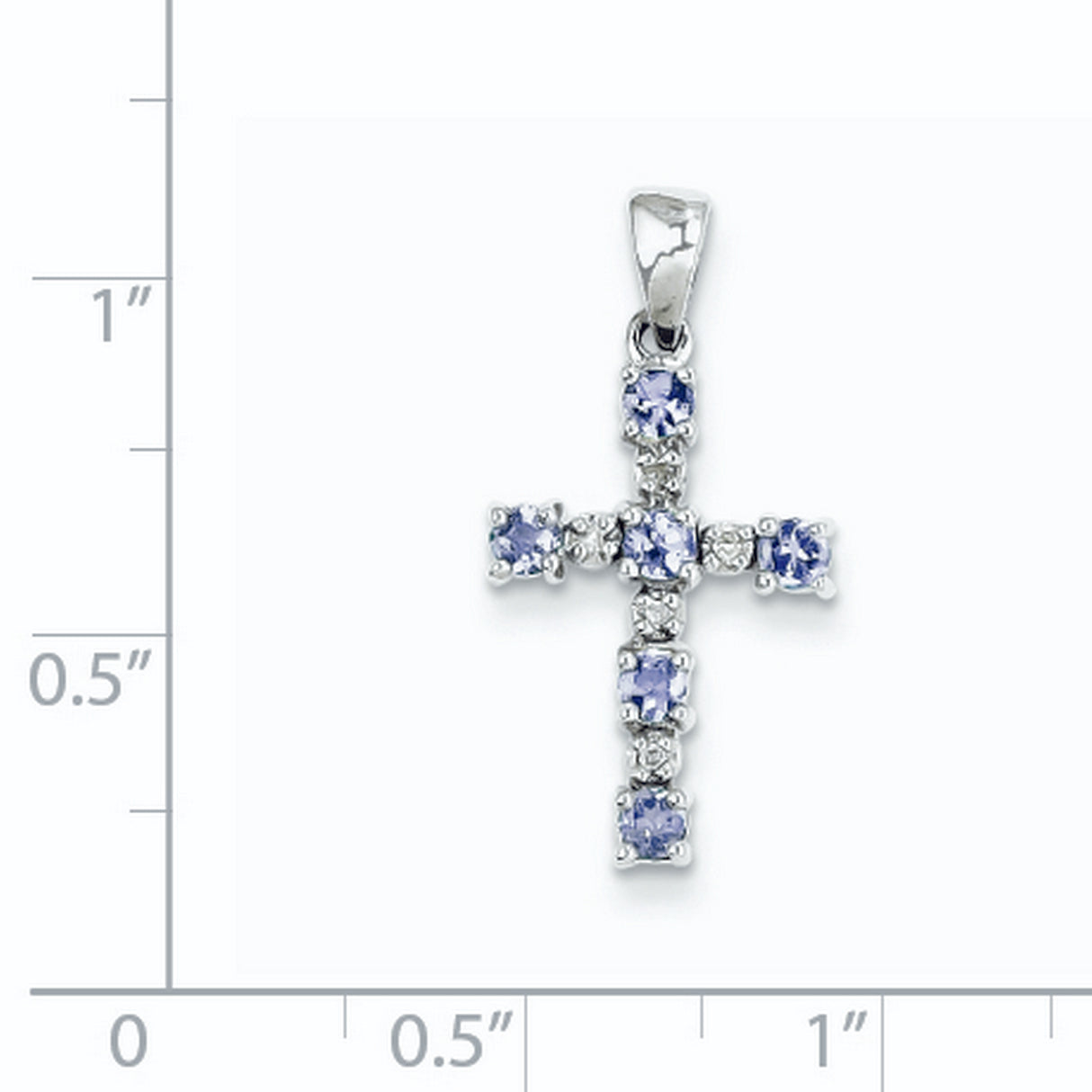 Tanzanite and Diamond 20x12mm 0.37ct Charm Pendant in Real 925 Sterling Silver