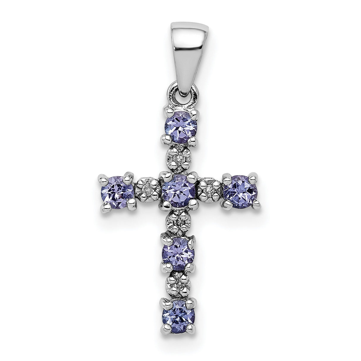 Tanzanite and Diamond 20x12mm 0.37ct Charm Pendant in Real 925 Sterling Silver