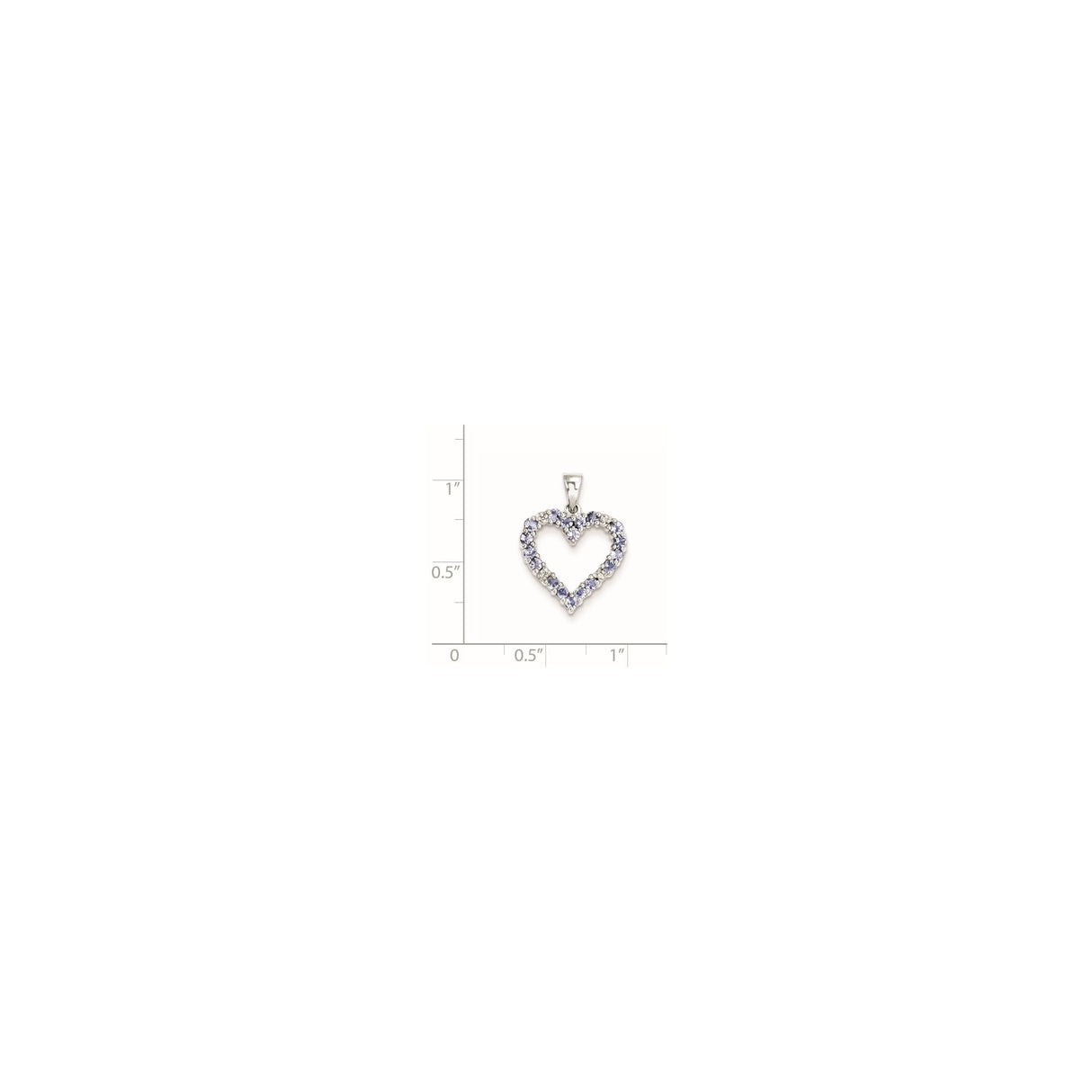 Sterling Silver Heart Pendant with Tanzanite and Diamond, Romantic Jewelry for Women