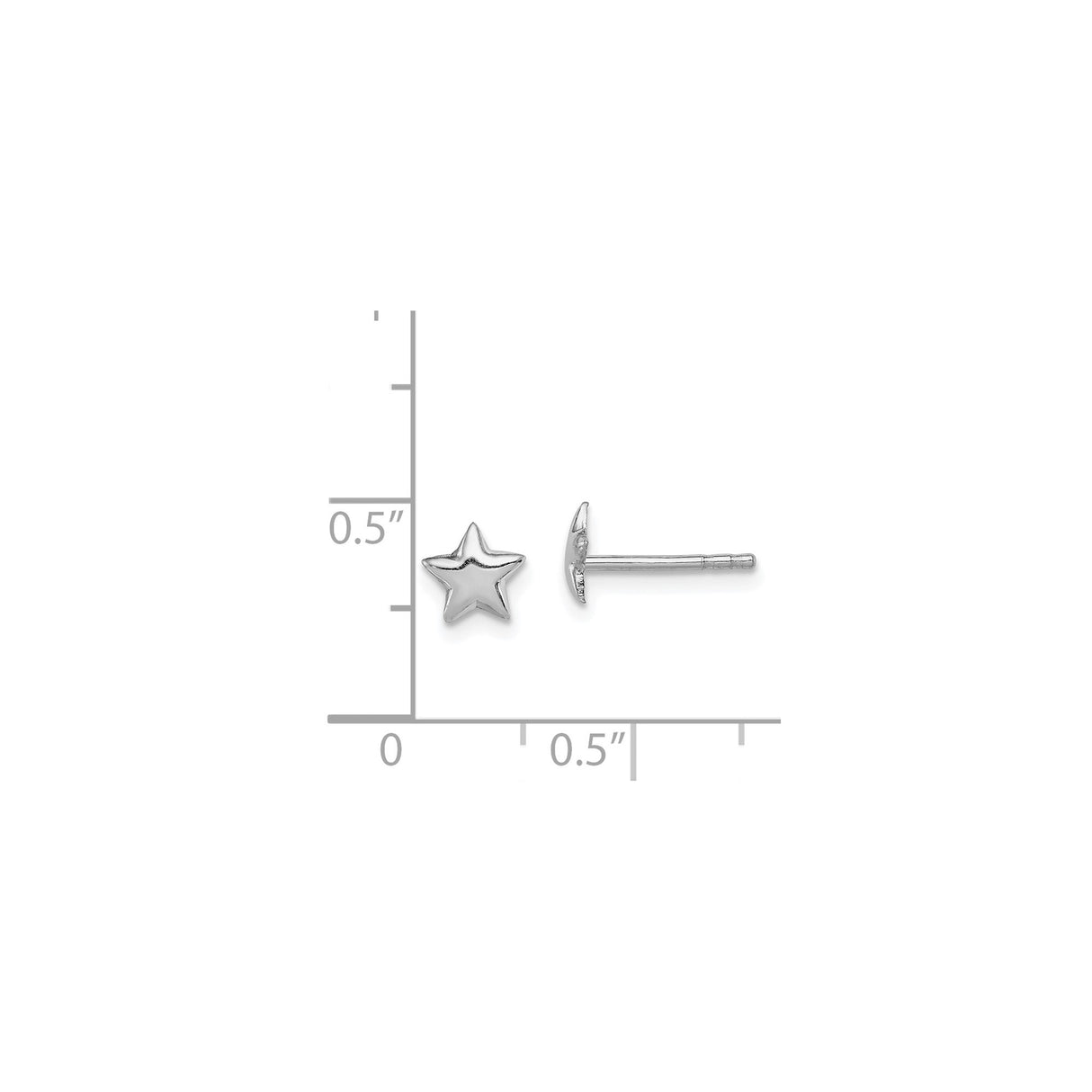 Sterling Silver Star Stud Earrings, Minimalist Five-Point Celestial Design for Women and Girls