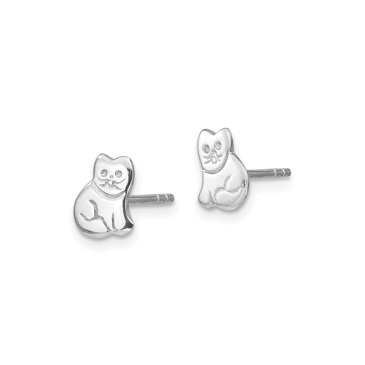 Sterling Silver Cat Stud Earrings with Playful Feline Design for Women