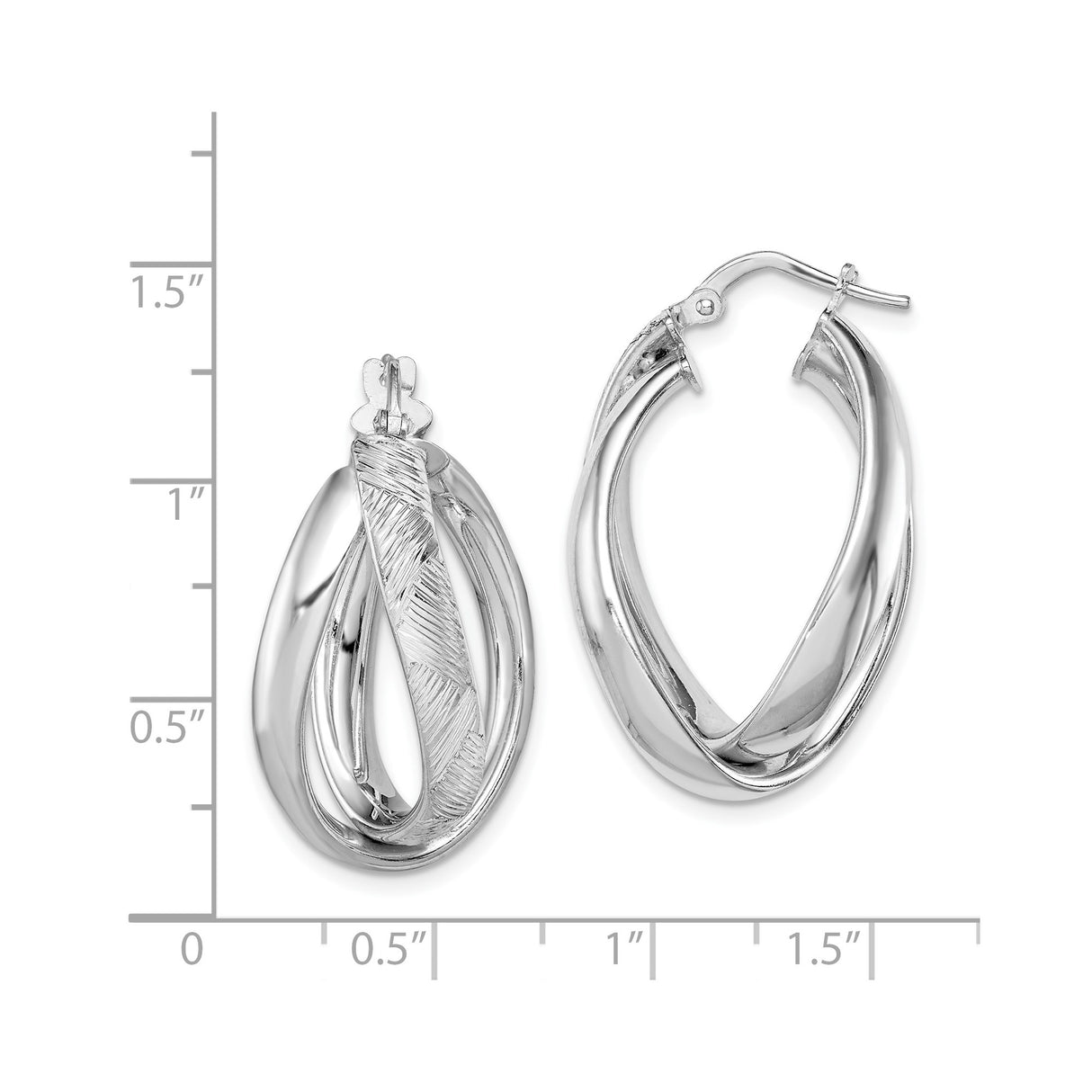 Sterling Silver Twisted Hoop Earrings with Layered Teardrop Design, Polished and Textured Finish
