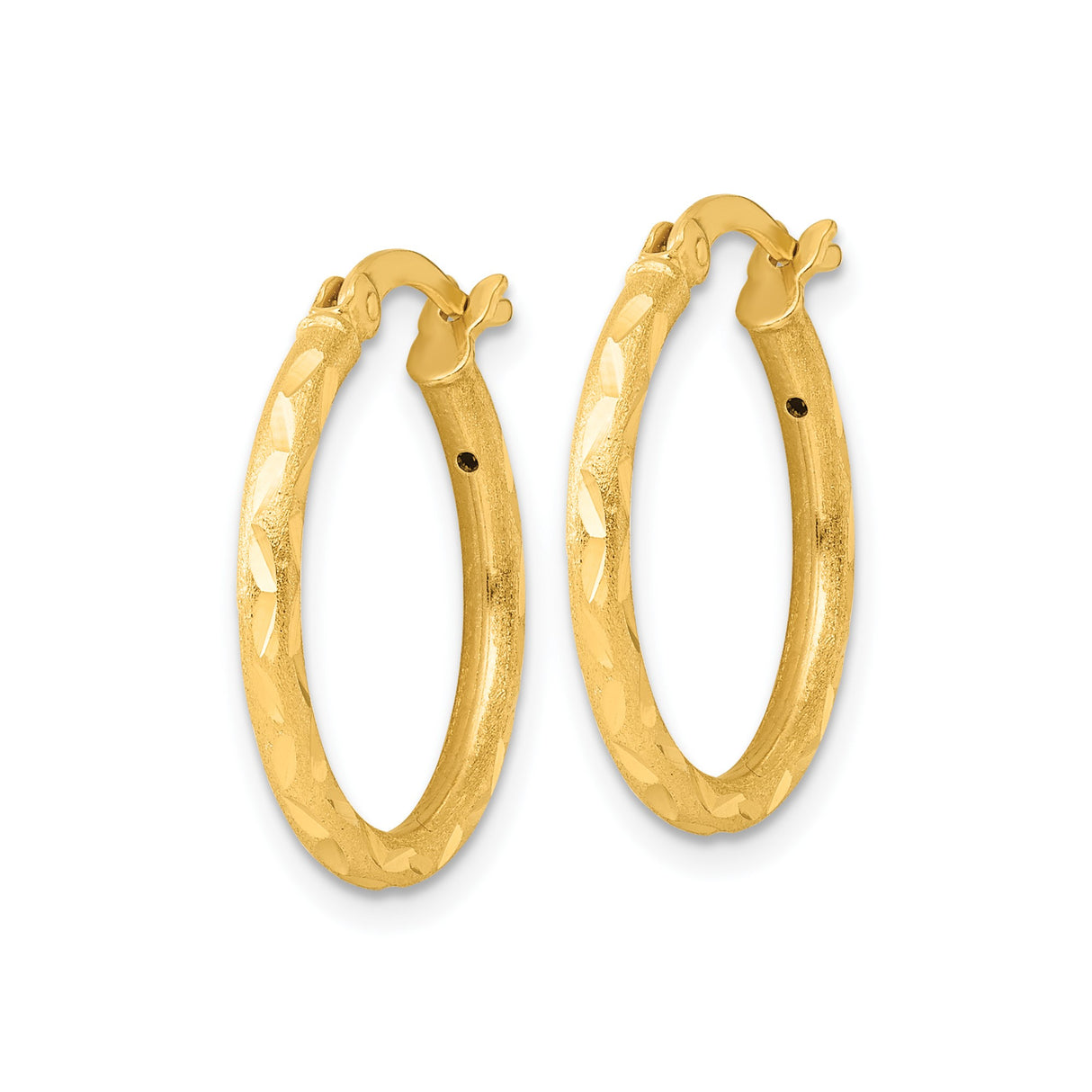 Sterling Silver Hoop Earrings with Diamond Cut Textured Design, Lightweight Circular Style for Women