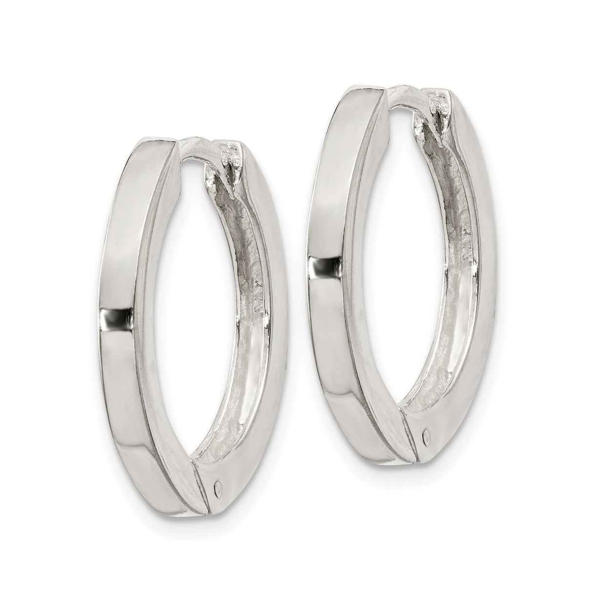 Sterling Silver Hoop Earrings, Classic Polished Hinged Hoops, Minimalist Lightweight Design for Women