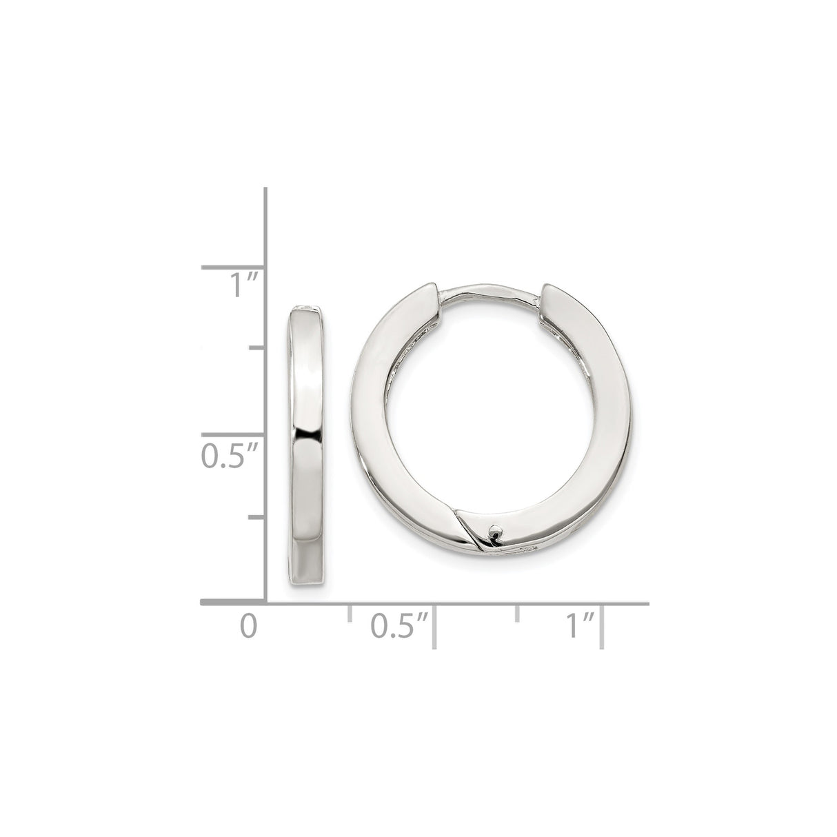 Sterling Silver Hoop Earrings, Classic Polished Hinged Hoops, Minimalist Lightweight Design for Women