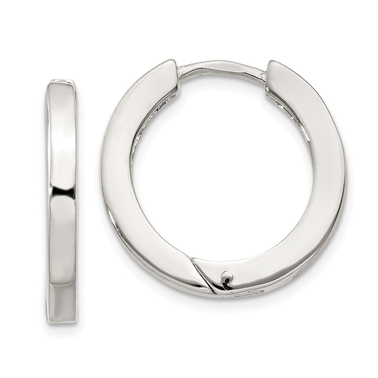 Sterling Silver Hoop Earrings, Classic Polished Hinged Hoops, Minimalist Lightweight Design for Women