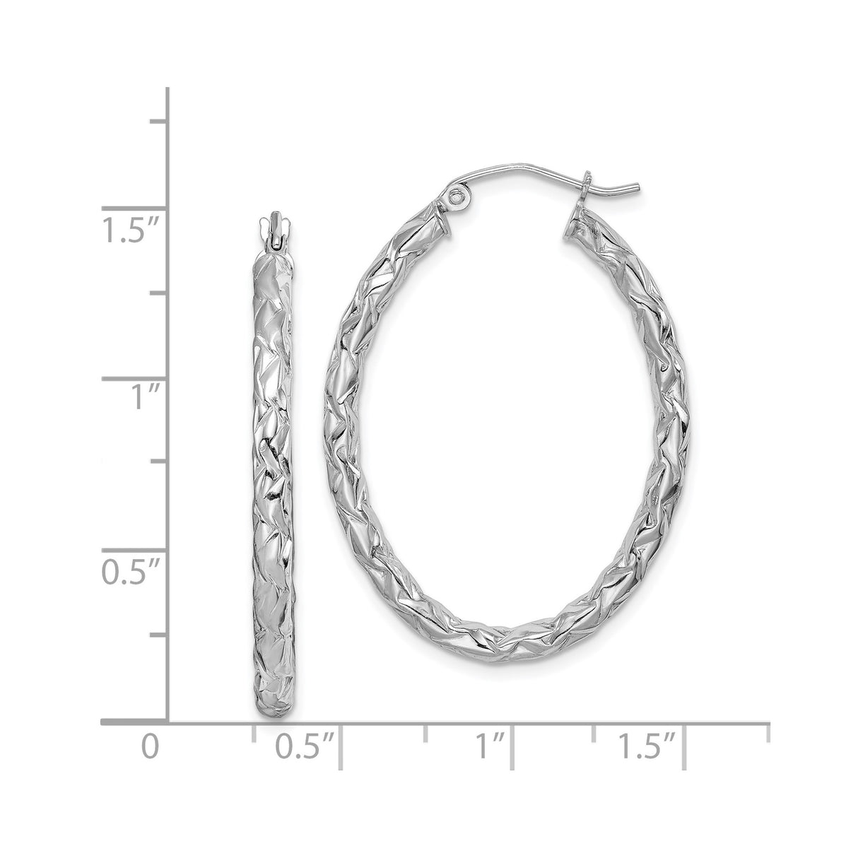 Sterling Silver Braided Hoop Earrings with Textured Woven Design, Oval Contemporary Style