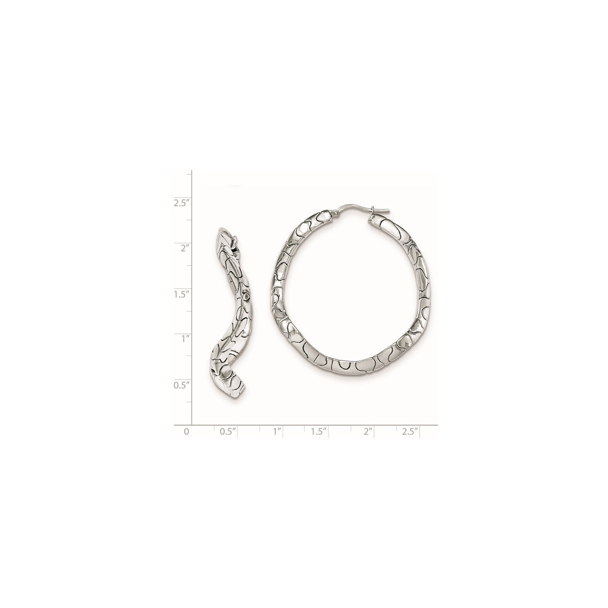 Sterling Silver Snake Hoop Earrings with Serpent Motif and Scale Pattern for Women