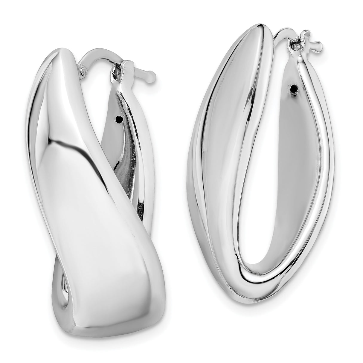 Sterling Silver Twist Hoop Earrings with Sleek Teardrop Design, Lightweight Modern Style