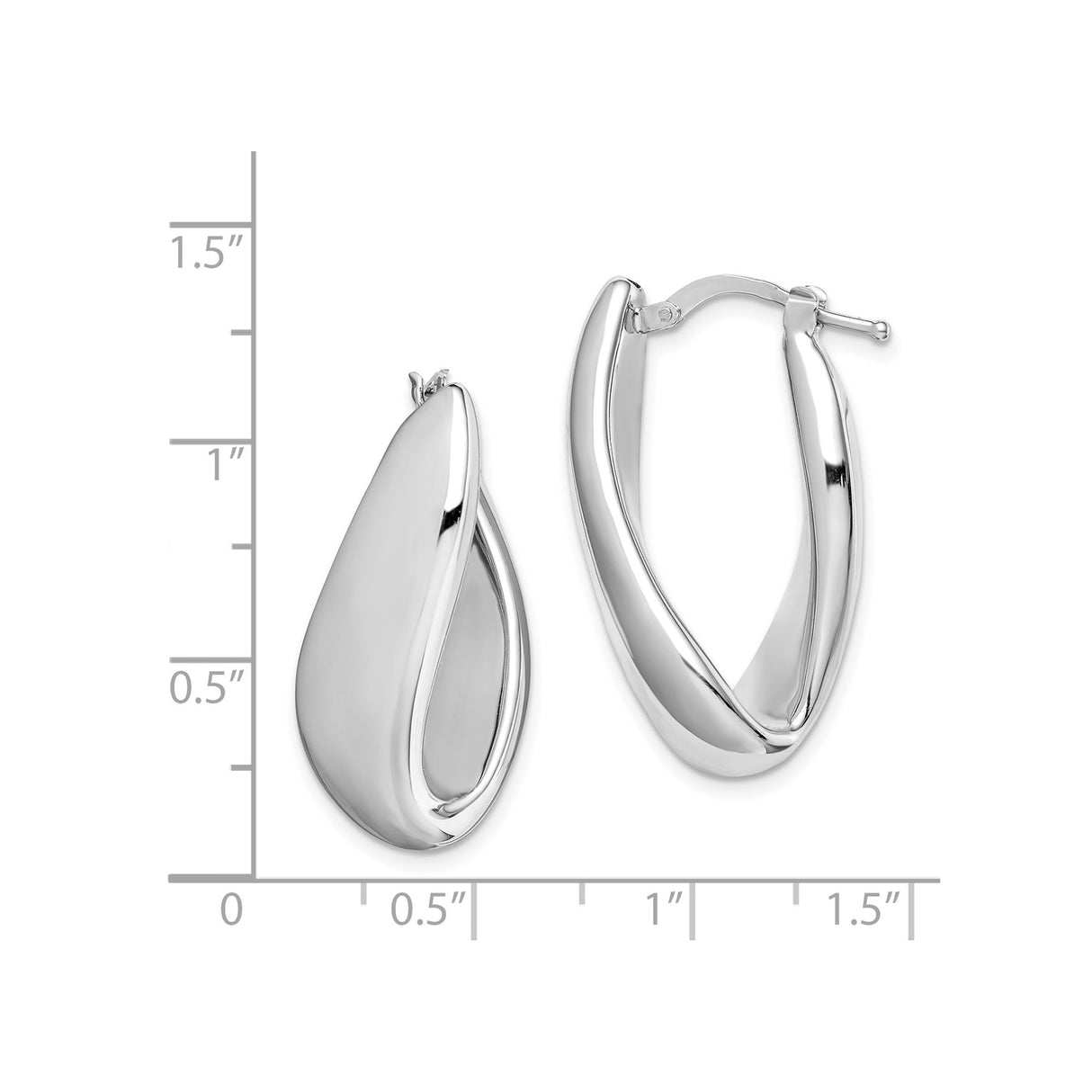 Sterling Silver Twist Hoop Earrings with Sleek Teardrop Design, Lightweight Modern Style