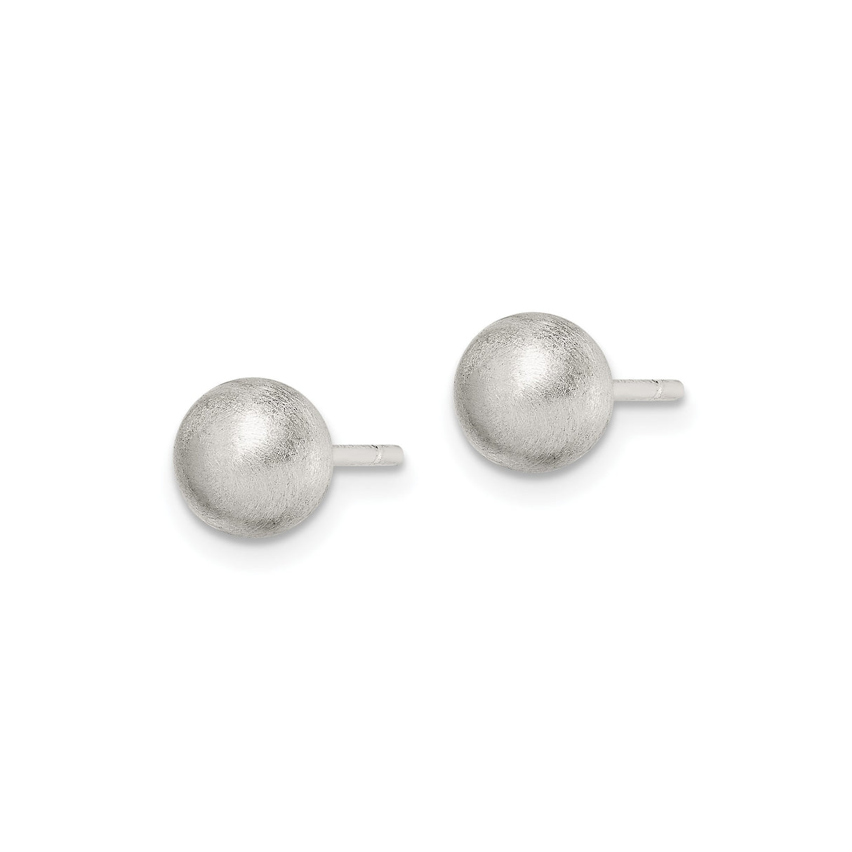 Sterling Silver Ball Stud Earrings, Brushed Matte Finish, Minimalist Unisex Design