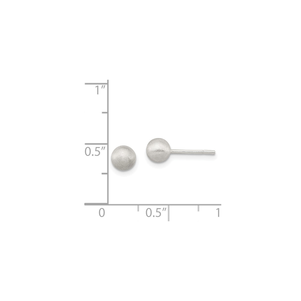 Sterling Silver Brushed Ball Stud Earrings, Minimalist Matte Finish, Hypoallergenic for Women