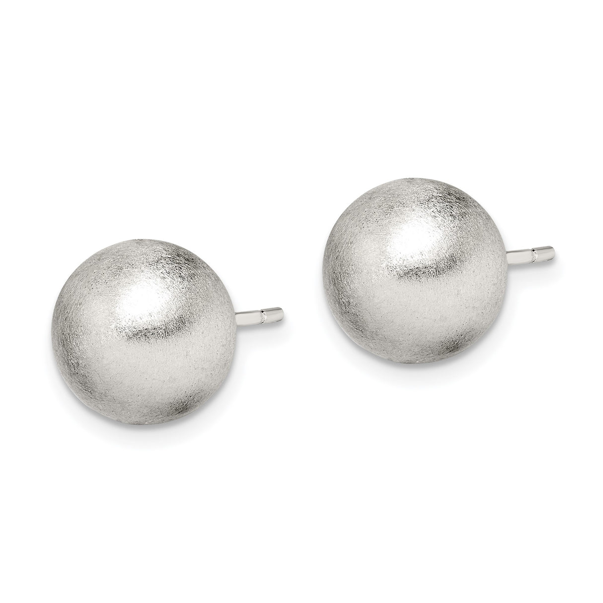Sterling Silver Brushed Ball Stud Earrings with Minimalist Round Design