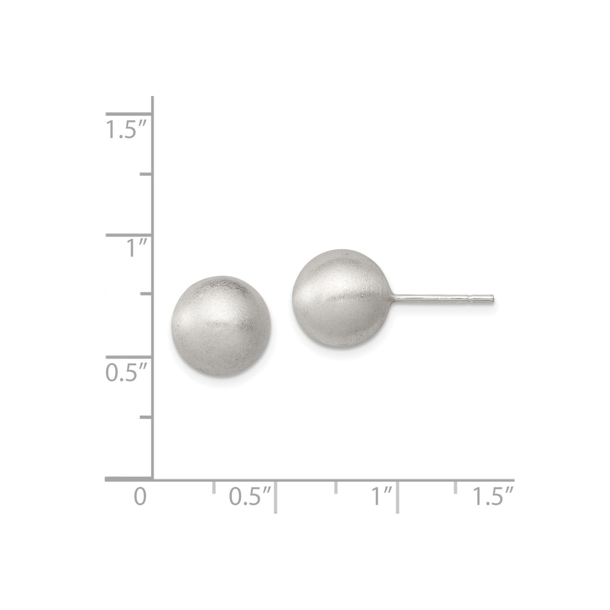 Sterling Silver Brushed Ball Stud Earrings with Minimalist Round Design