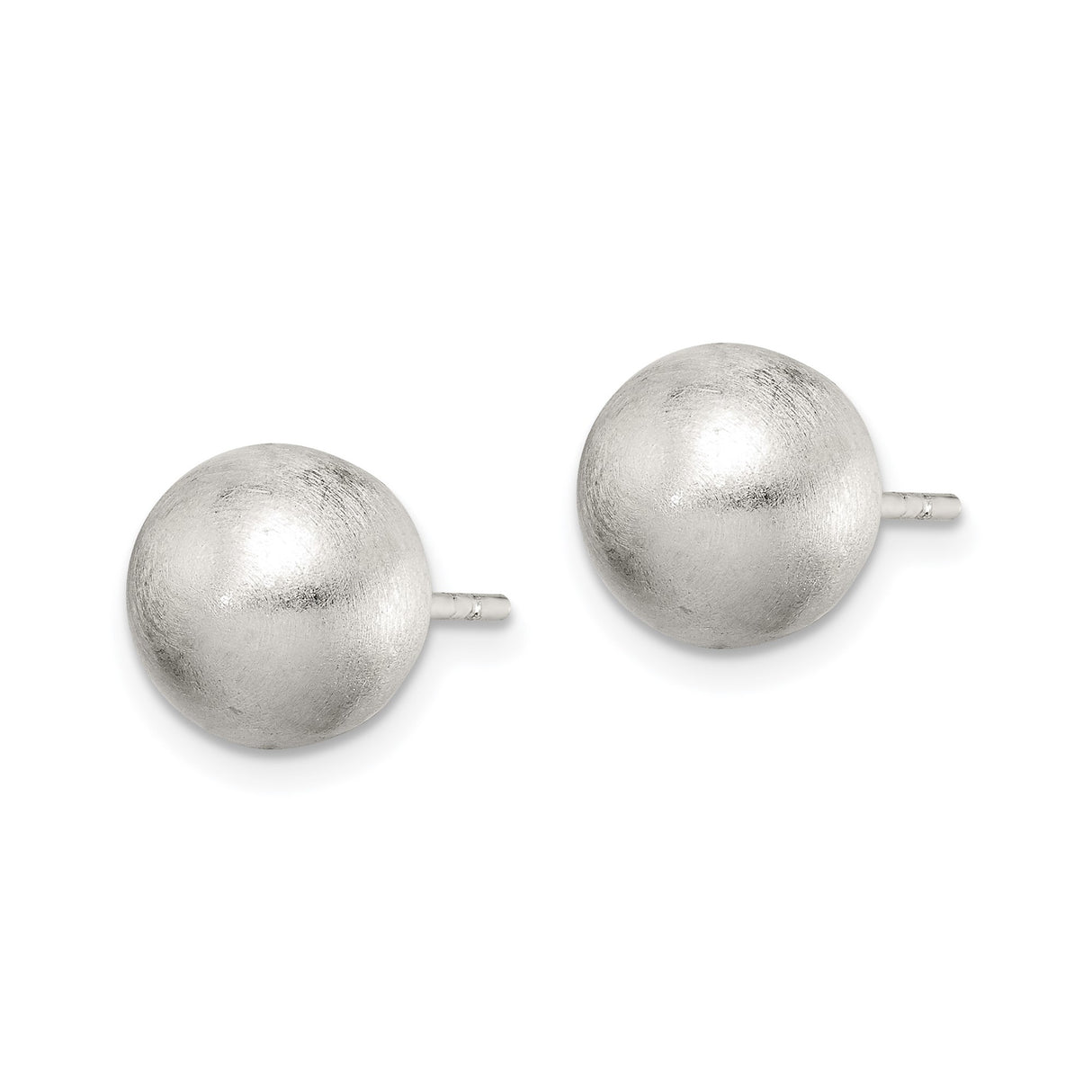 Sterling Silver Ball Stud Earrings, Brushed Matte Finish, Minimalist Round Design