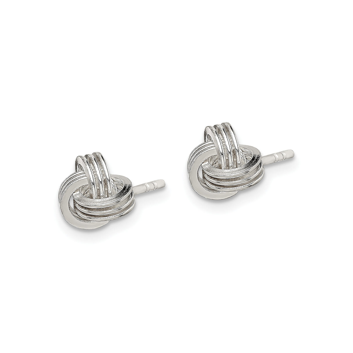 Sterling Silver Love Knot Stud Earrings with Intertwined Knot Design Representing Eternal Love
