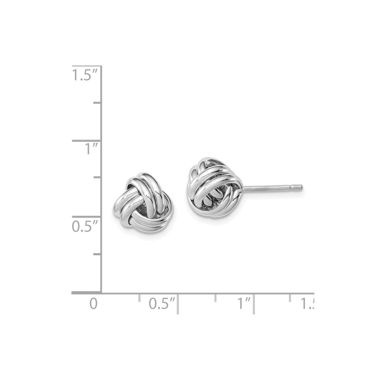 Sterling Silver Love Knot Stud Earrings with Intertwined Design Symbolizing Unity and Eternal Love