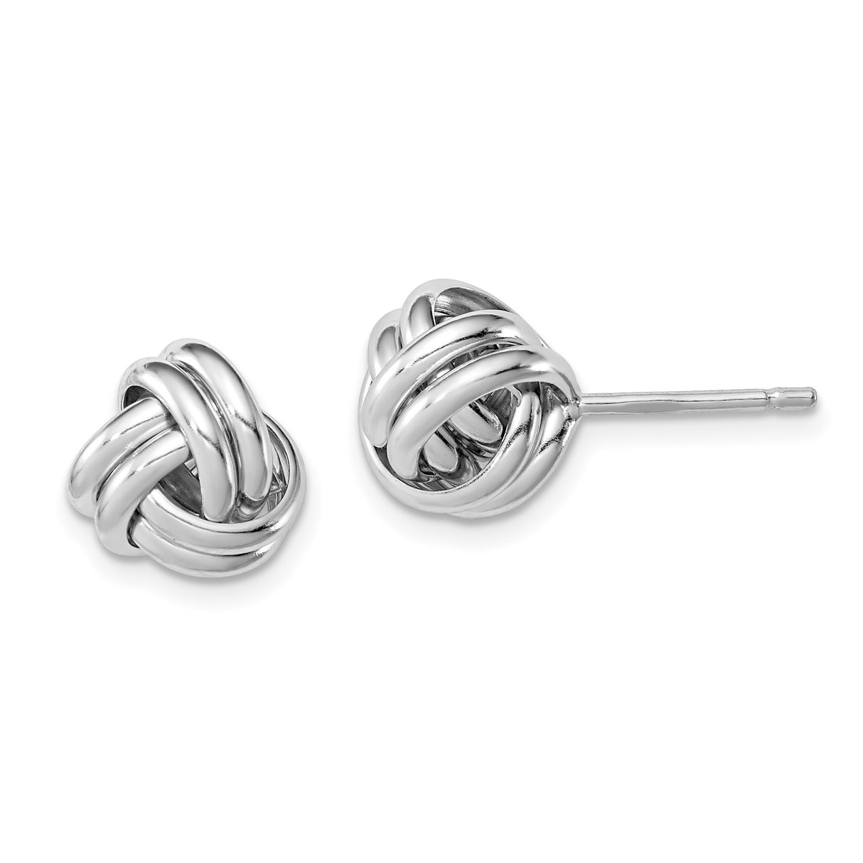Sterling Silver Love Knot Stud Earrings with Intertwined Design Symbolizing Unity and Eternal Love