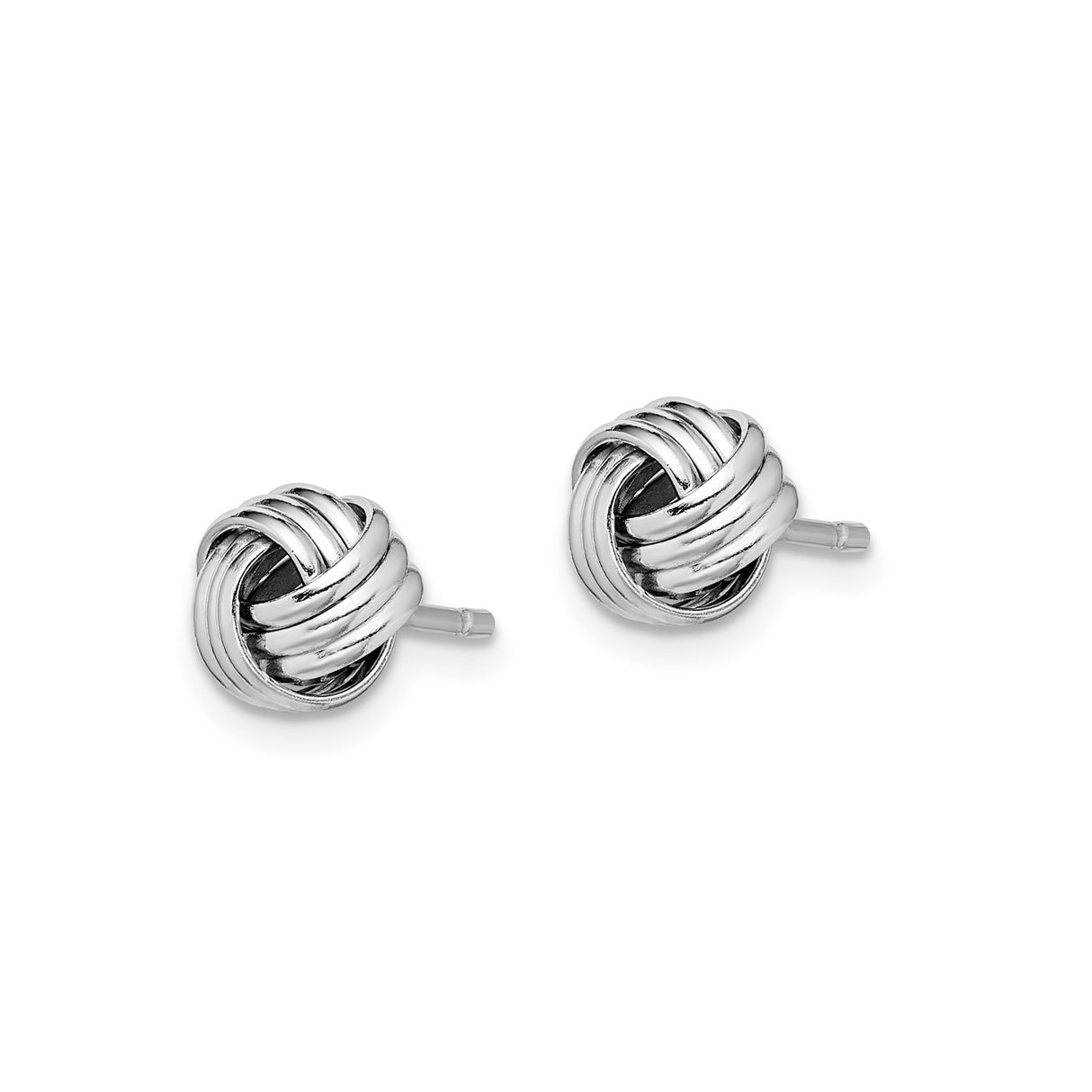 Sterling Silver Love Knot Stud Earrings with Interwoven Design, Classic Eternity Style