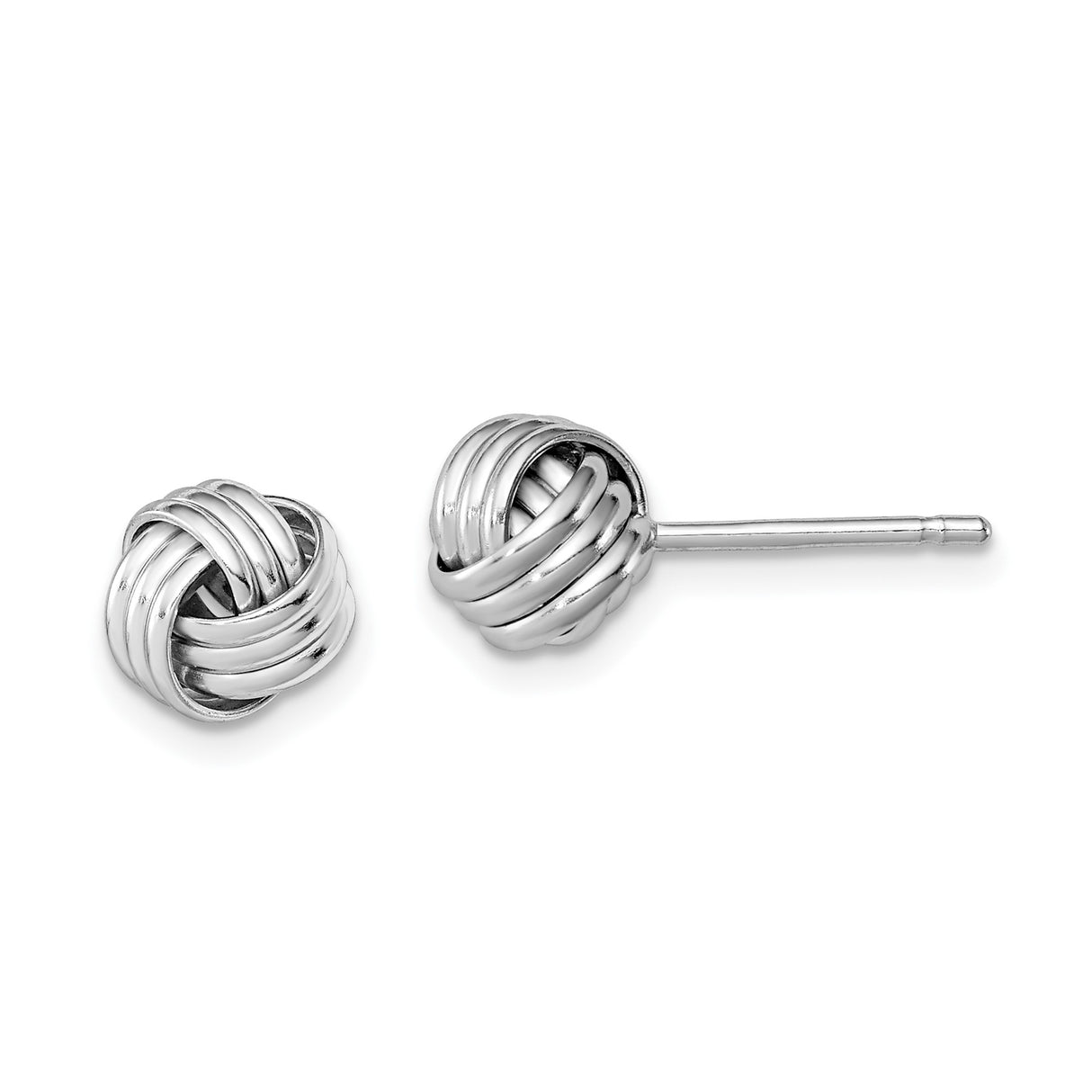 Sterling Silver Love Knot Stud Earrings with Interwoven Design, Classic Eternity Style