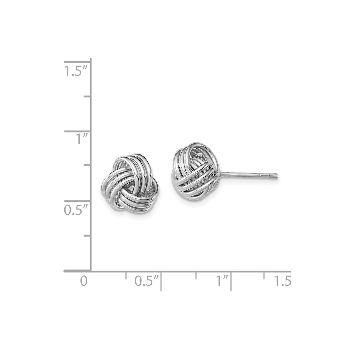 Sterling Silver Love Knot Stud Earrings with Interwoven Knot Design for Women