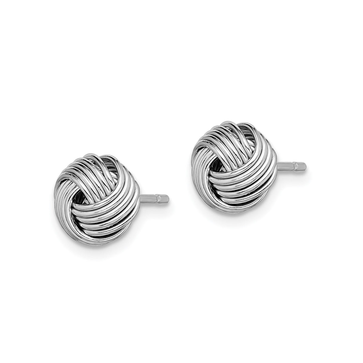 Sterling Silver Love Knot Stud Earrings with Intertwined Rope Design for Women