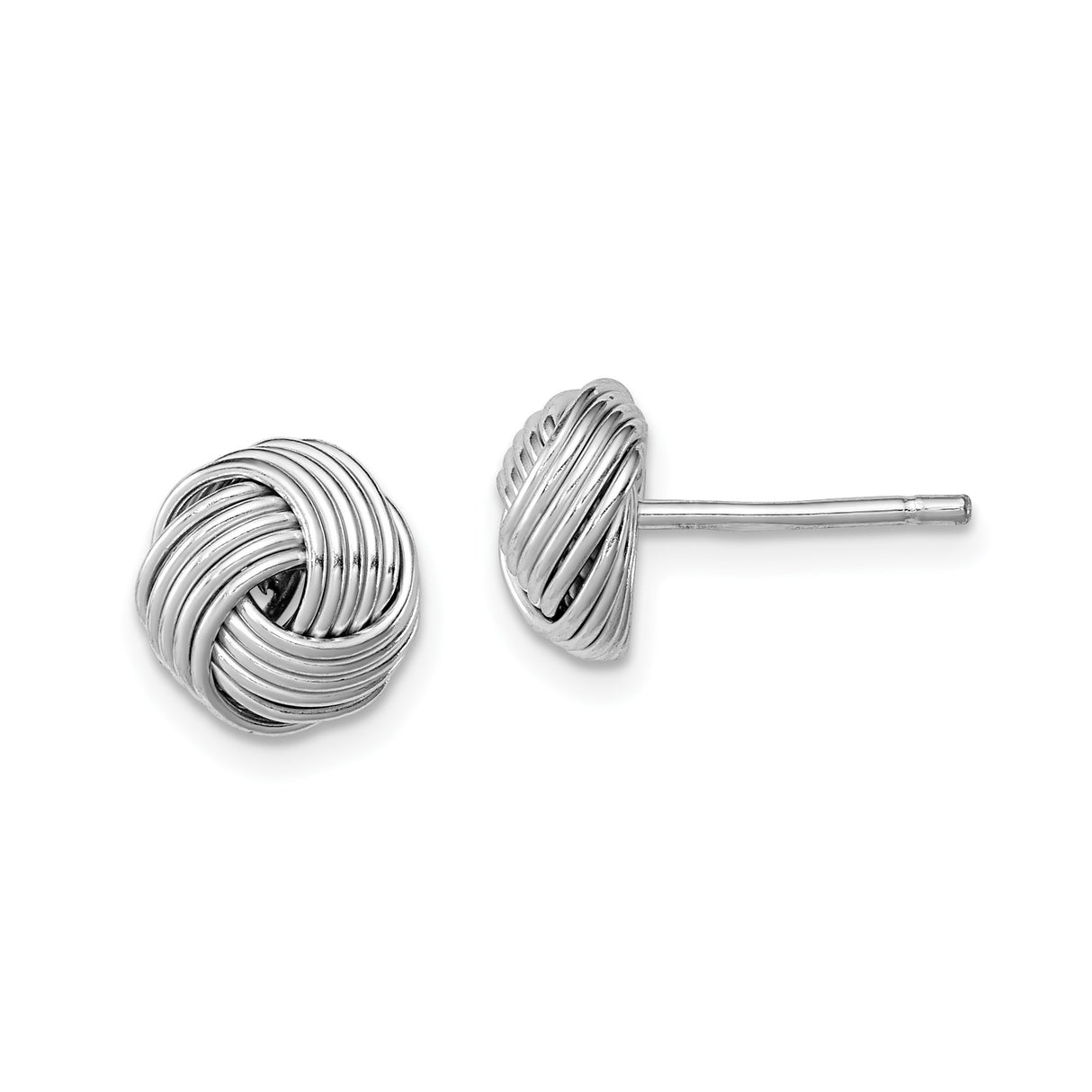 Sterling Silver Love Knot Stud Earrings with Intertwined Rope Design for Women