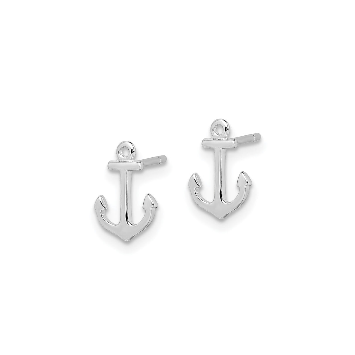 Sterling Silver Anchor Stud Earrings, Nautical Theme Jewelry for Women