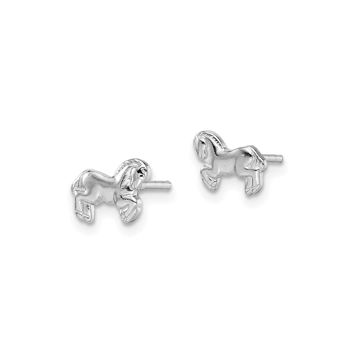 Sterling Silver Horse Stud Earrings with Realistic Pony Design for Women and Girls