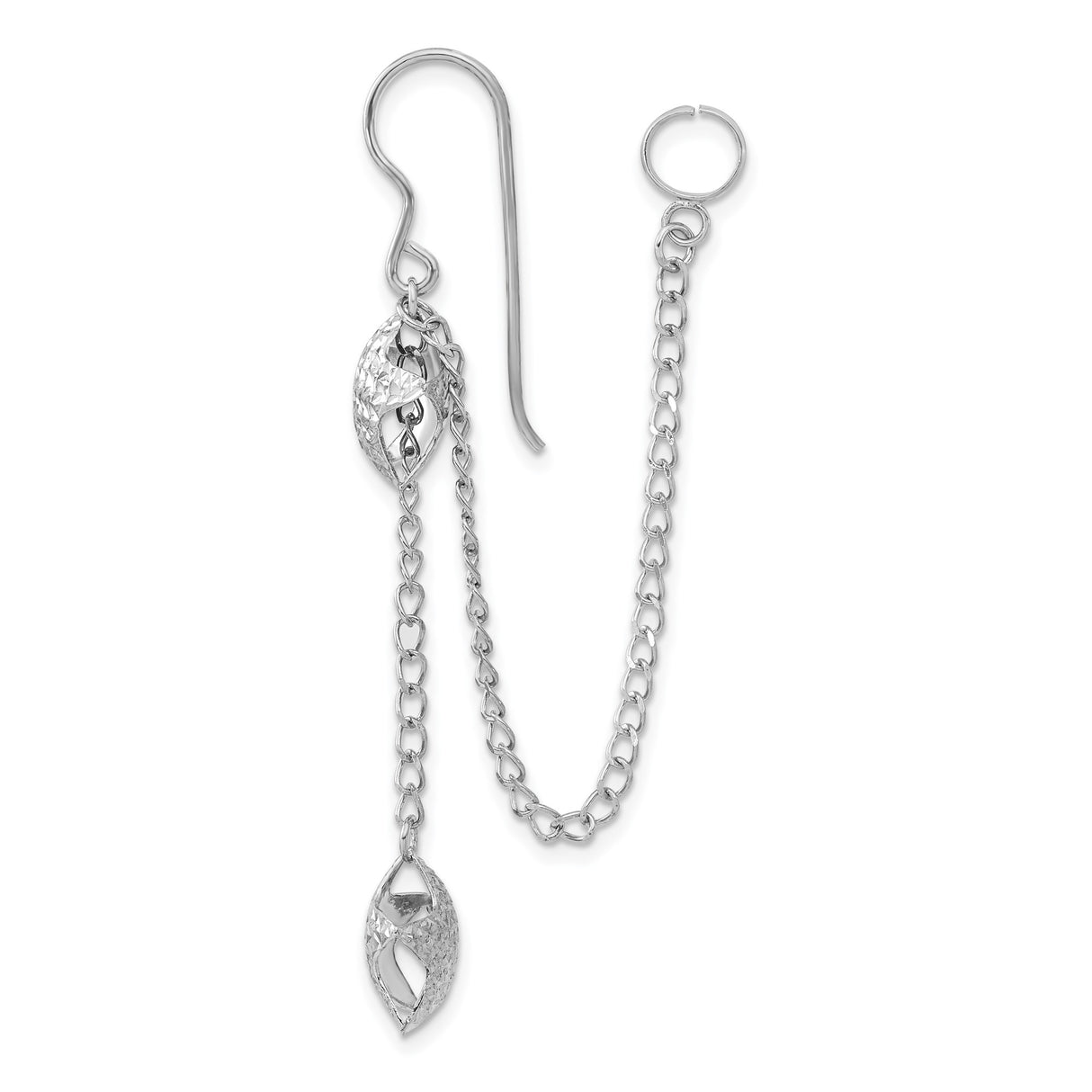 Sterling Silver Dangle Earrings with Delicate Chains and Textured Star Charms