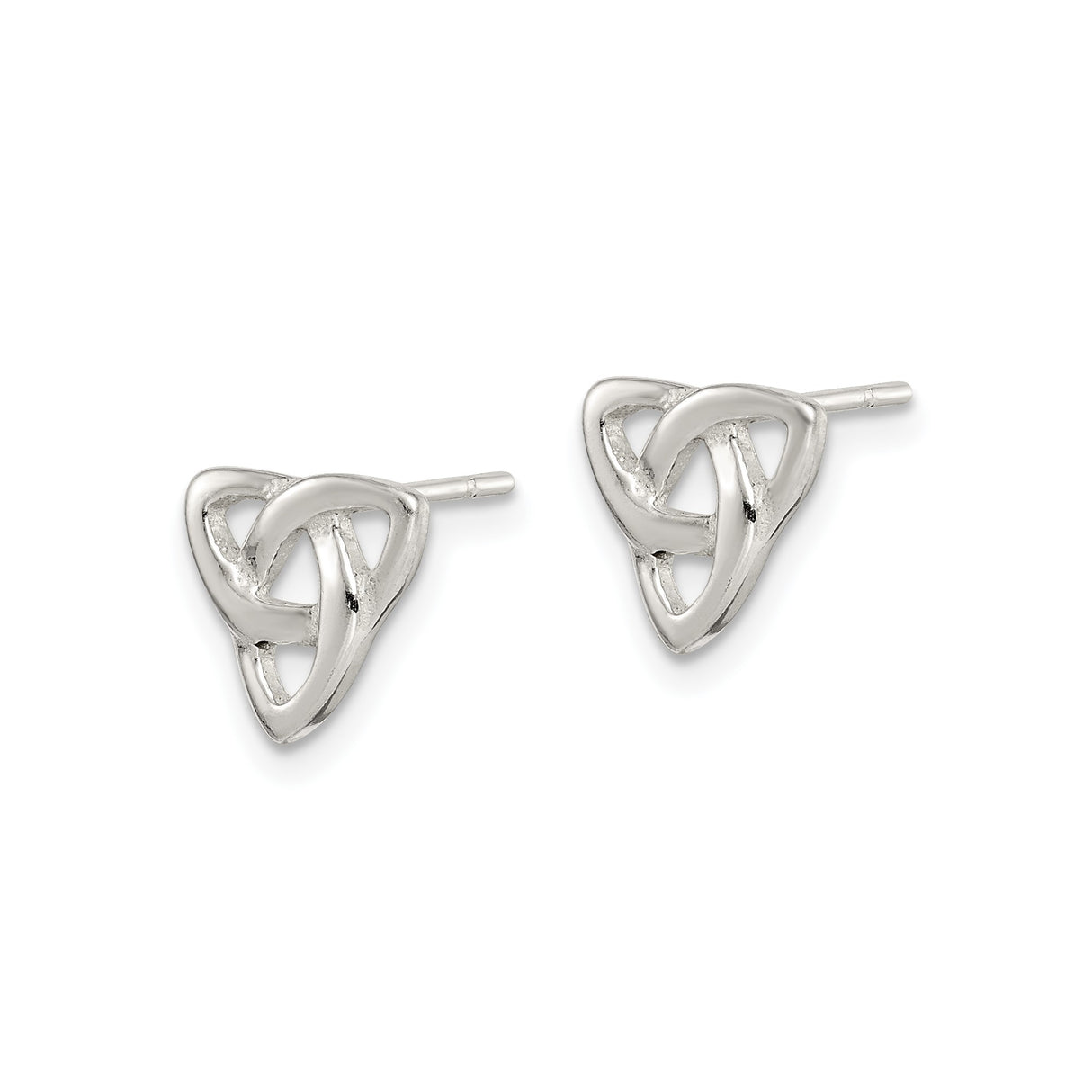 Sterling Silver Celtic Trinity Knot Stud Earrings, Irish Heritage Triquetra Design