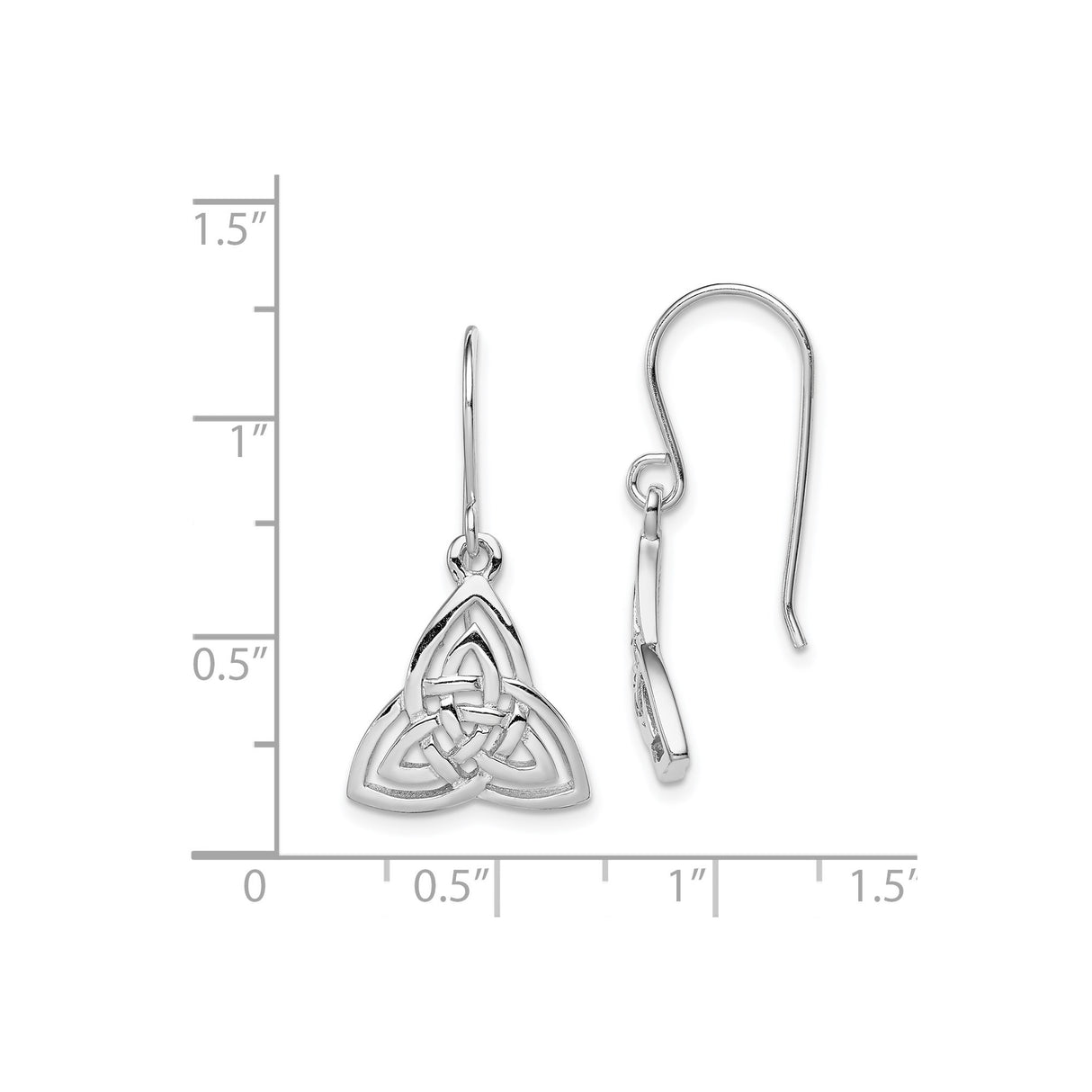 Sterling Silver Drop Earrings with Celtic Trinity Knot Design