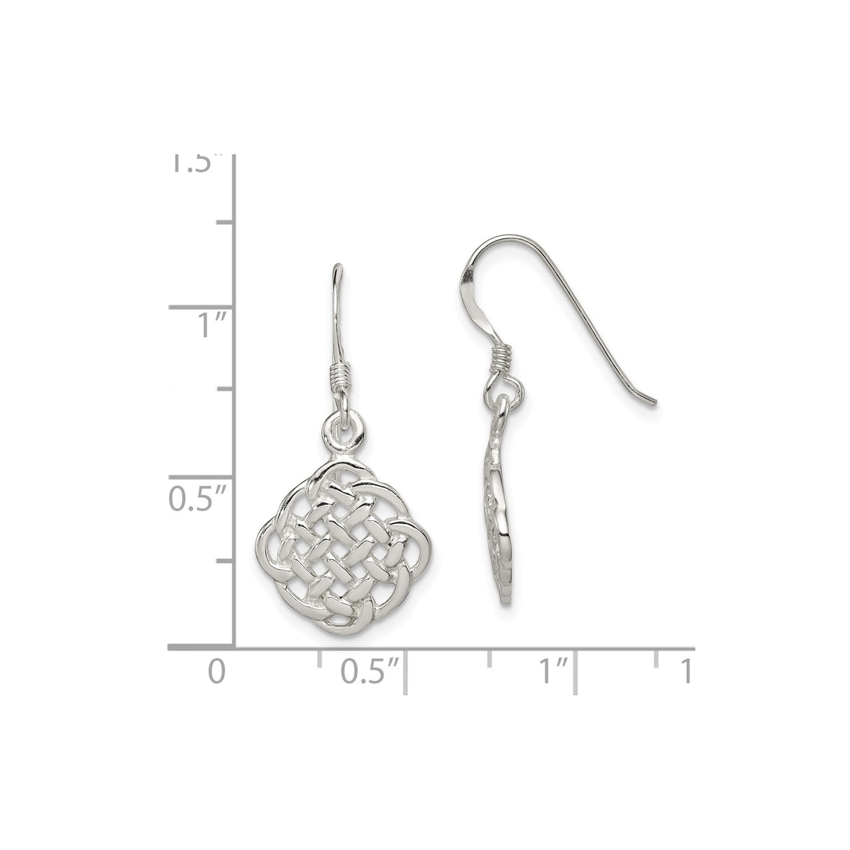Sterling Silver Dangle Earrings with Celtic Knot Design for Women