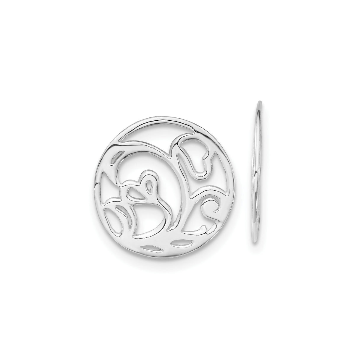 Sterling Silver Pendant with Cutout Mother and Design, Minimalist Sentimental Jewelry