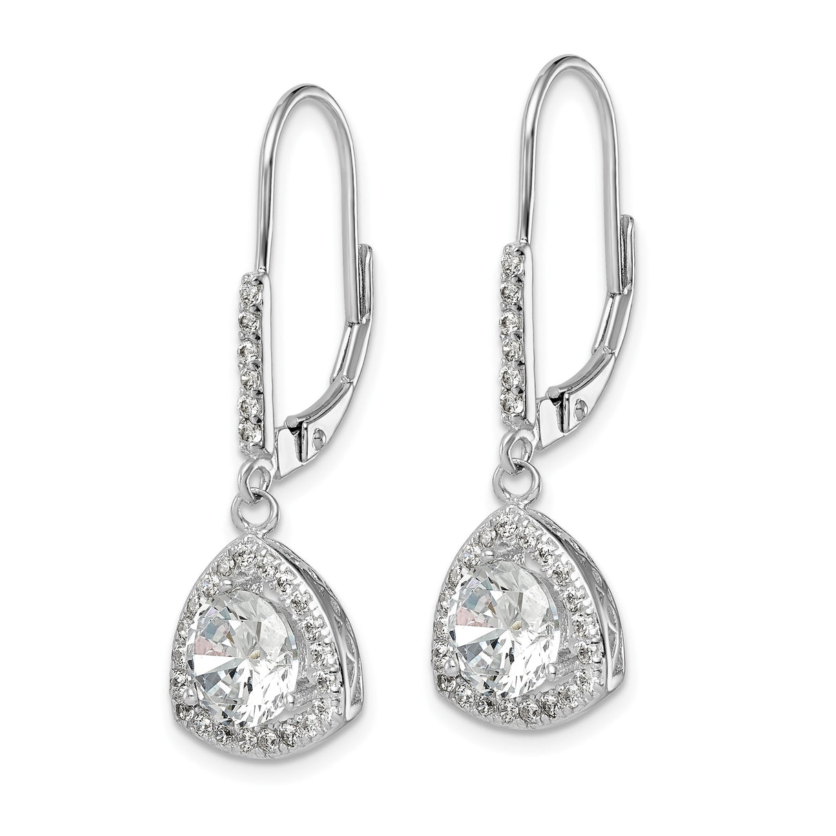 Sterling Silver Celtic Drop Earrings with Cubic Zirconia, Halo and Knot Design