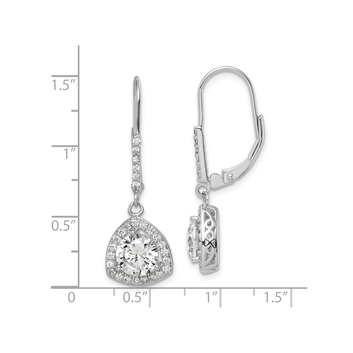 Sterling Silver Celtic Drop Earrings with Cubic Zirconia, Halo and Knot Design