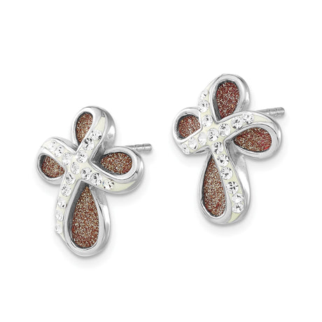 Sterling Silver Cross Pendant with Crystal Detailing, Gold Tone Finish, Modern Minimalist Design