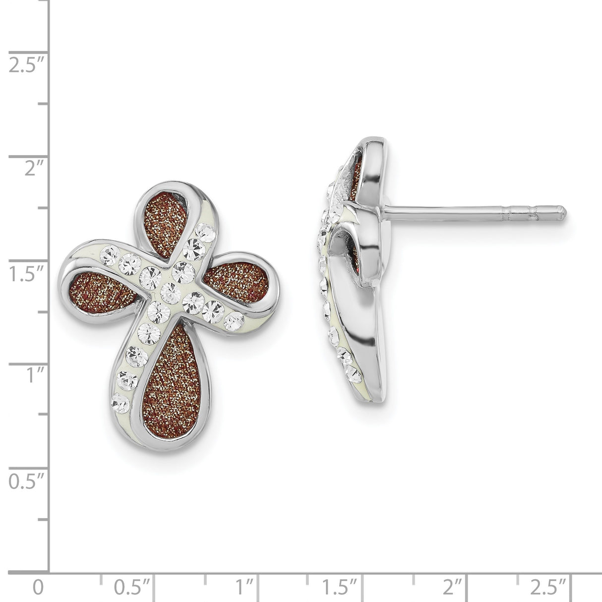 Sterling Silver Cross Pendant with Crystal Detailing, Gold Tone Finish, Modern Minimalist Design