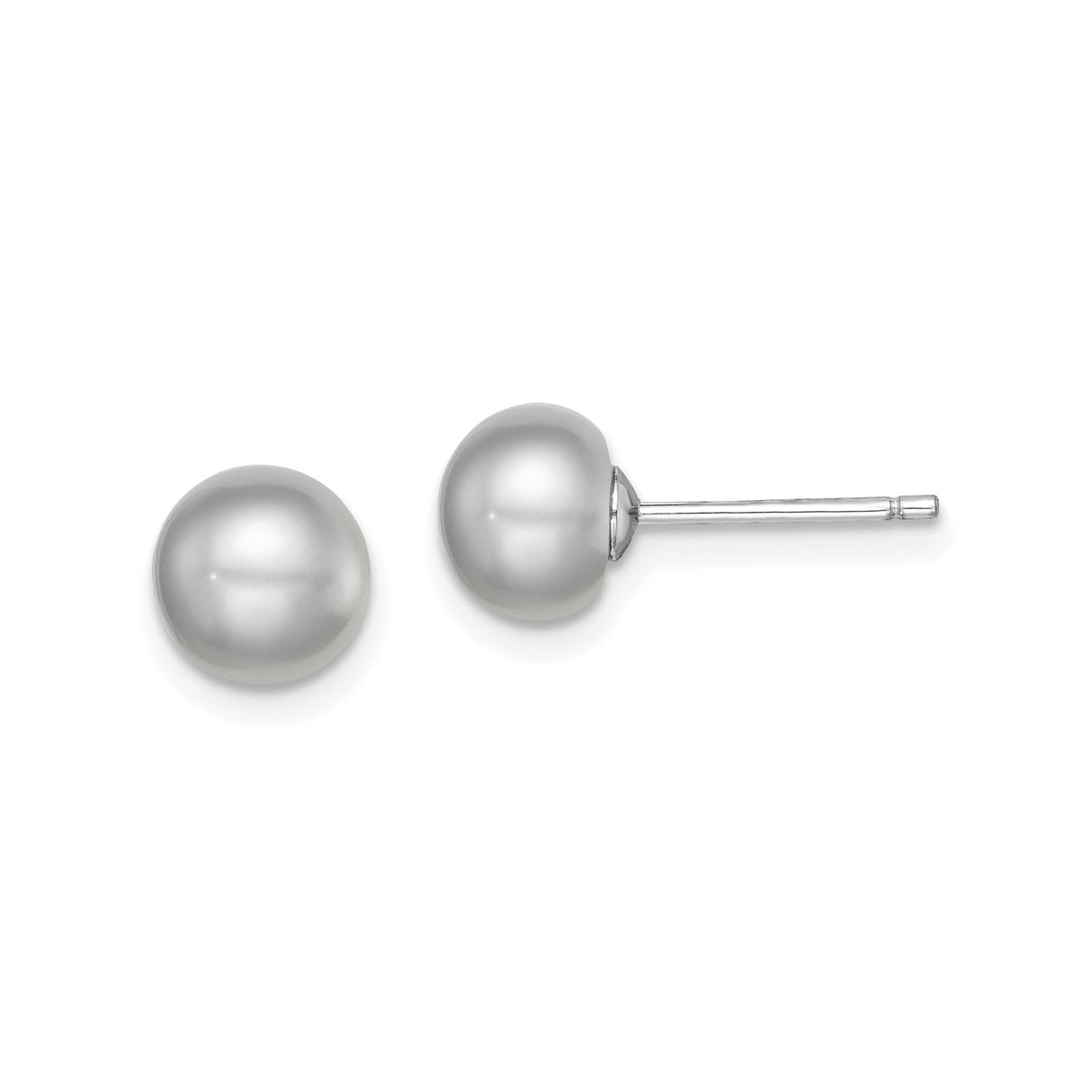 Sterling Silver Pearl Stud Earrings, Classic Minimalist Design for Women