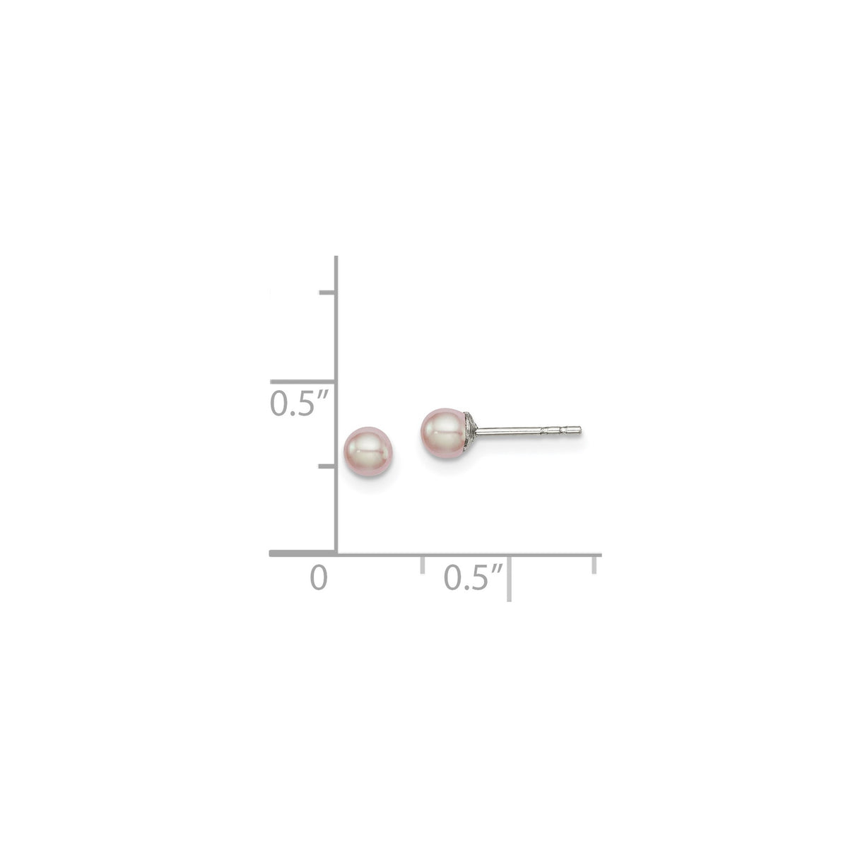 Sterling Silver Stud Earrings with Blush Pink Freshwater Pearls, Minimal Round Design