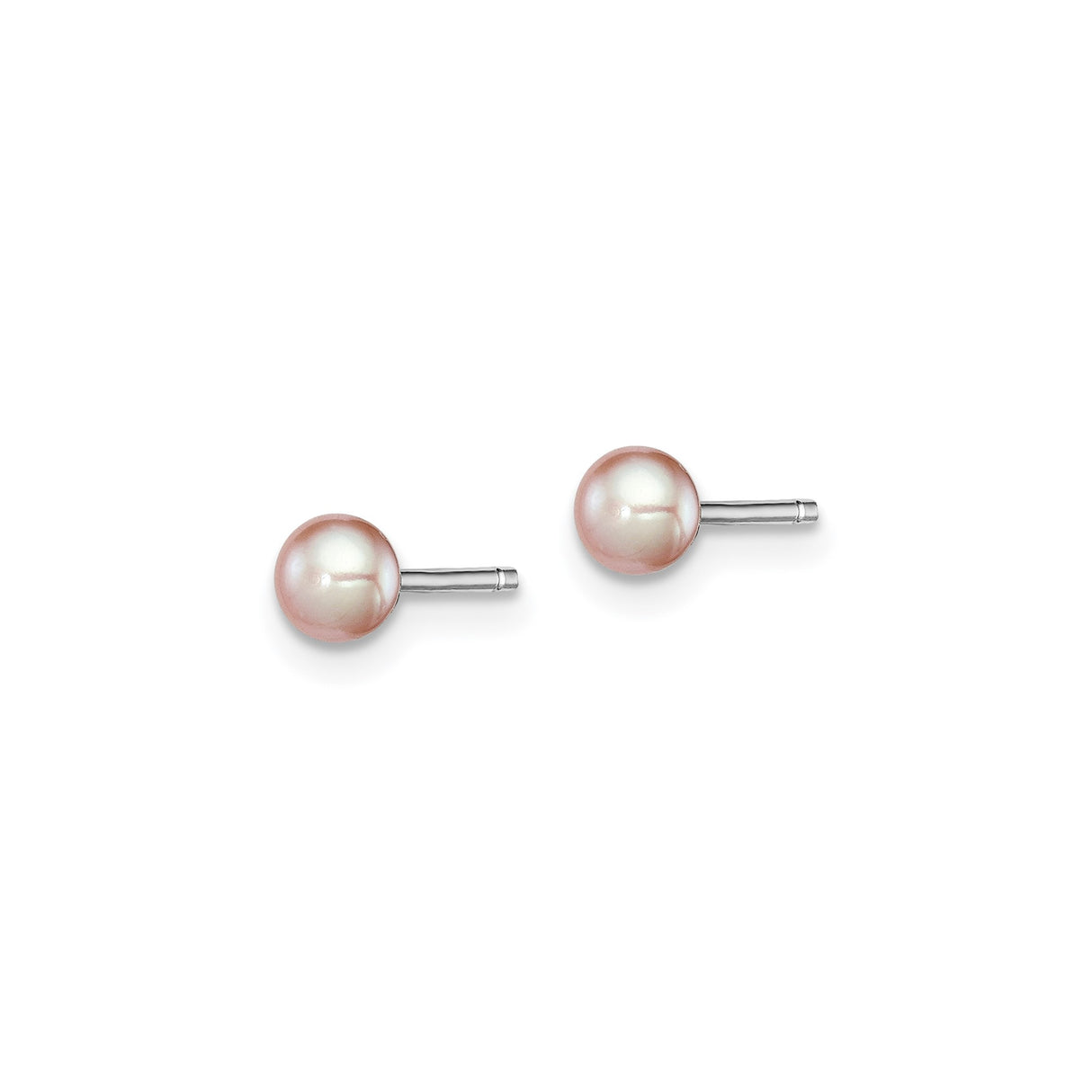 Sterling Silver Stud Earrings with Pink Pearl, Classic Feminine Minimalist Design