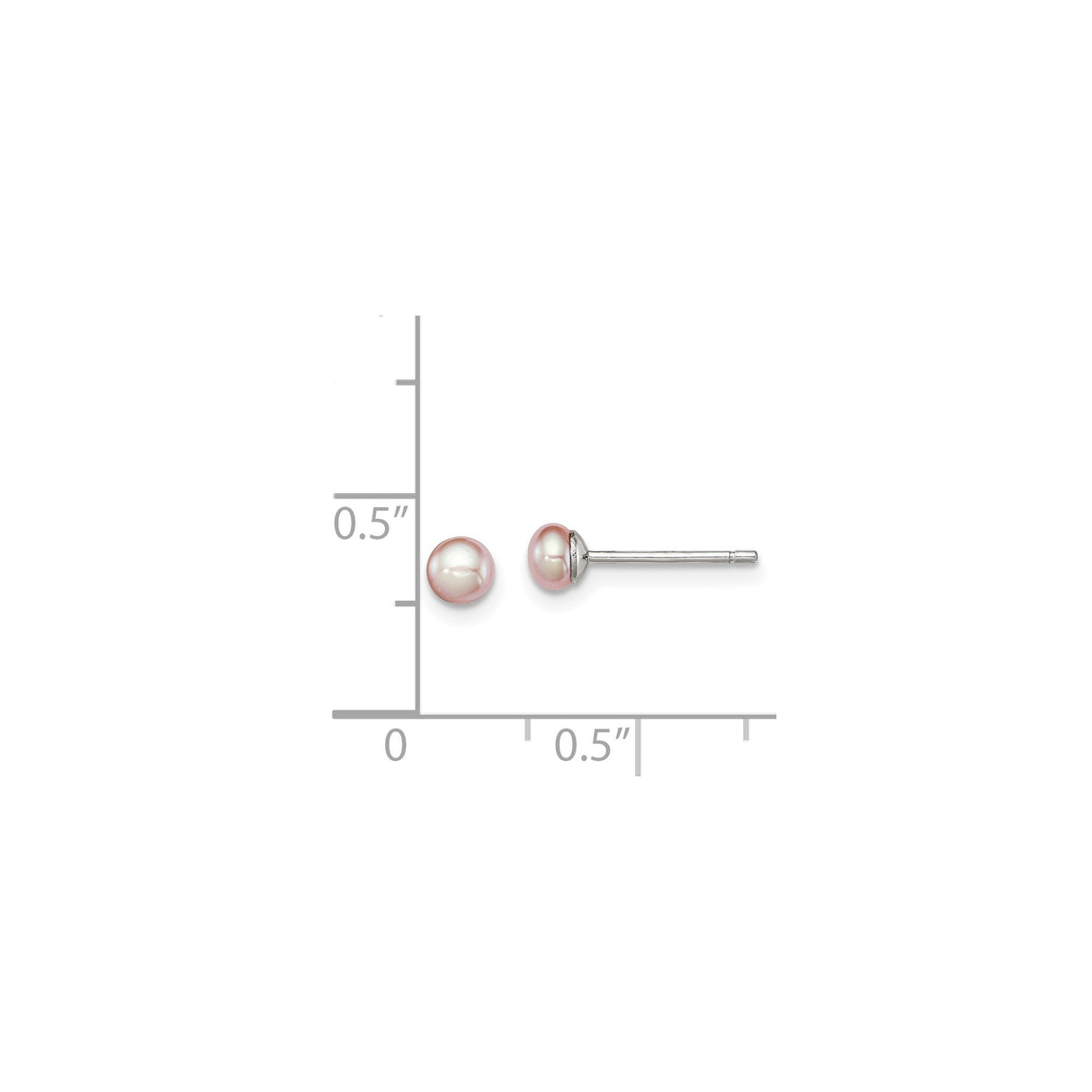 Sterling Silver Stud Earrings with Pink Pearl, Classic Feminine Minimalist Design