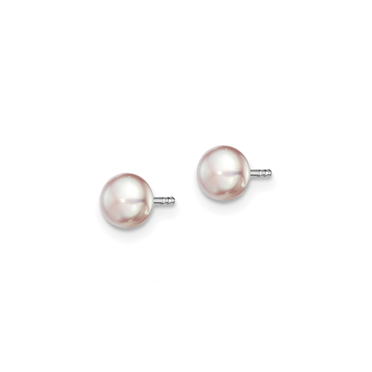 Sterling Silver Stud Earrings with Pink Freshwater Pearls, Round Button Design for Women