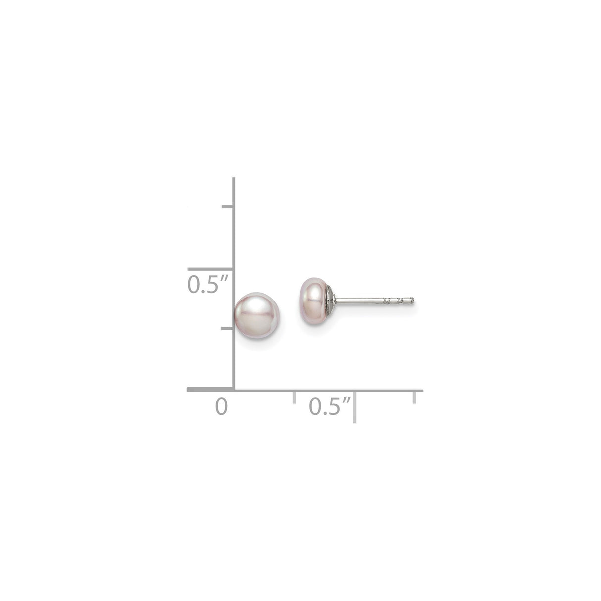 Sterling Silver Stud Earrings with Pink Freshwater Pearls, Round Button Design for Women