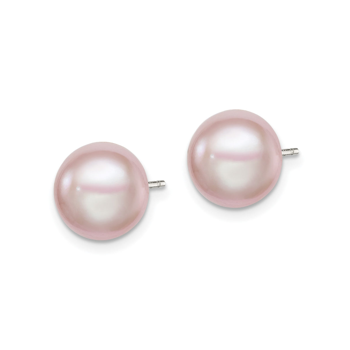 Sterling Silver Stud Earrings with Pink Freshwater Cultured Pearls, Classic Feminine Style