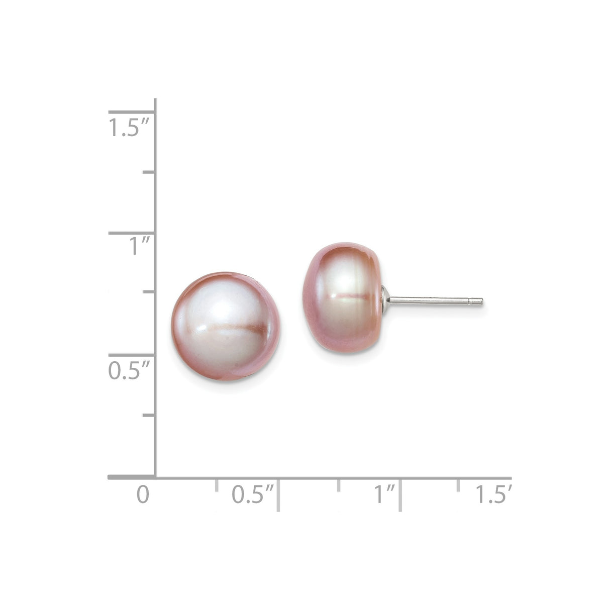 Sterling Silver Stud Earrings with Pink Freshwater Cultured Pearls, Classic Minimalist Style